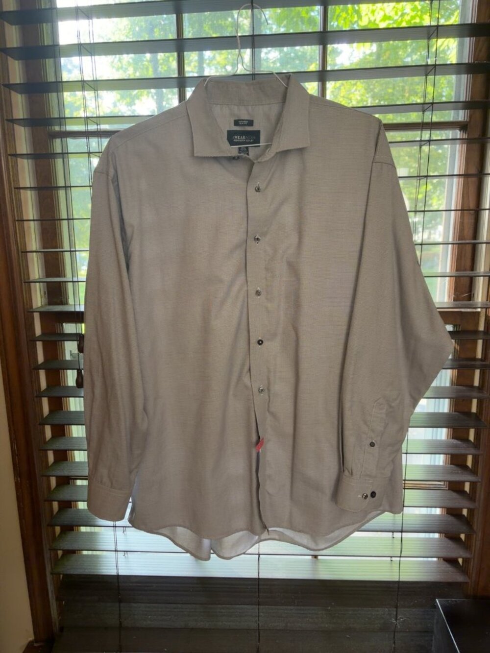 Kenneth Cole AWEARNESS Men’s Dress Shirt 18.5 34/35 Slim Fit Non-Iron Cotton